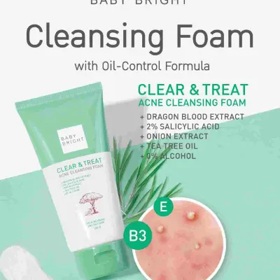 Baby Bright Clear & Treat Acne Foam (120g)